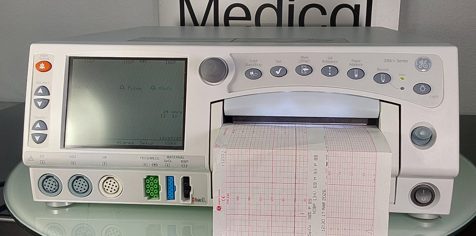 GE Healthcare Corometrics 250cx Series Model 259CX-C Fetal Monitor