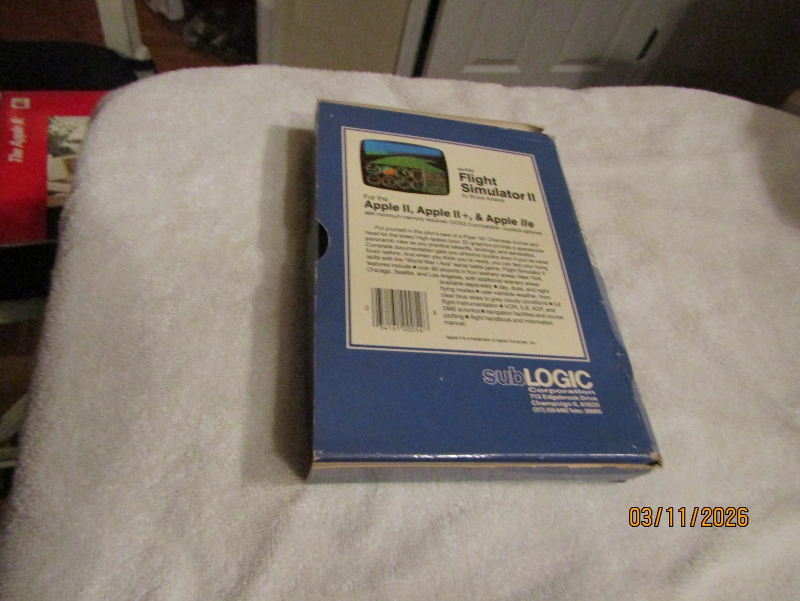 SubLogic Flight Simulator II Apple 11 + e Computer Game Program Books Box ONLY