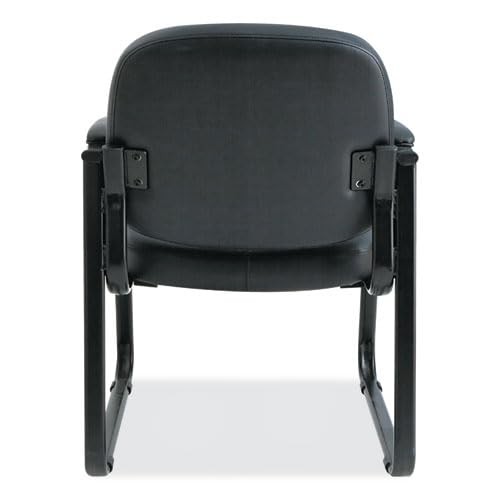 Alera Genaro Series Faux Leather Half-Back Sled Base Guest Chair Black