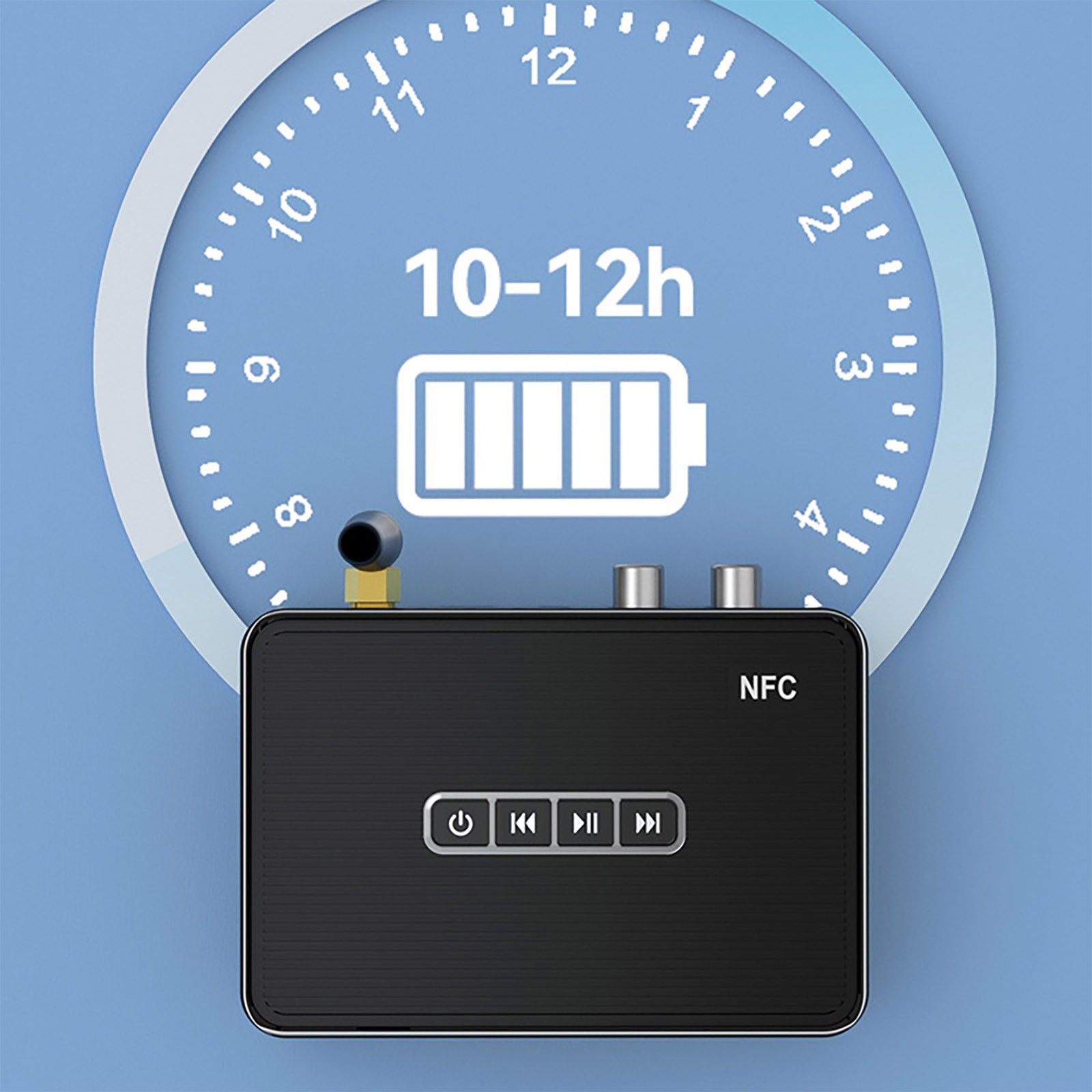 Bluetooth5.1 Digital Receiver Wireless NFC to RCA Stereo Audio Amplifier Adapter
