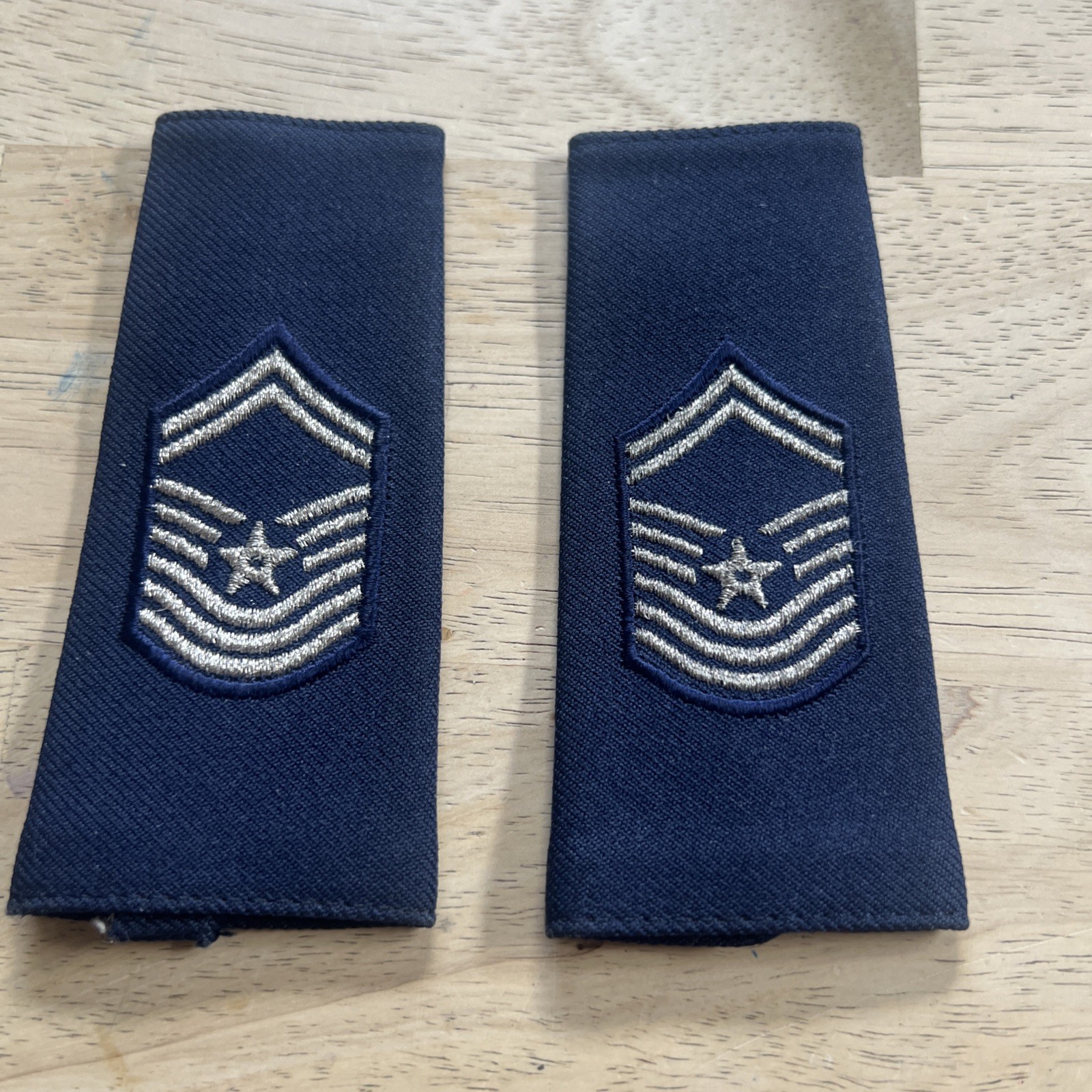 US Air Force Chief Master Sergeant Obsolete Soft Shoulder Marks. New