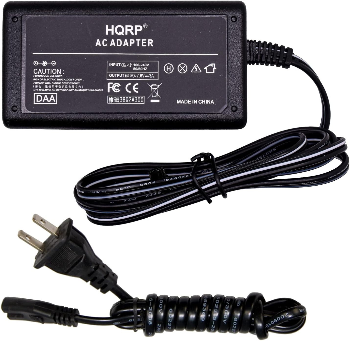 HQRP 7.6V, 3A Adaptador de corriente para Sony AC-VQ900AM / ACVQ900AM Reemplazo