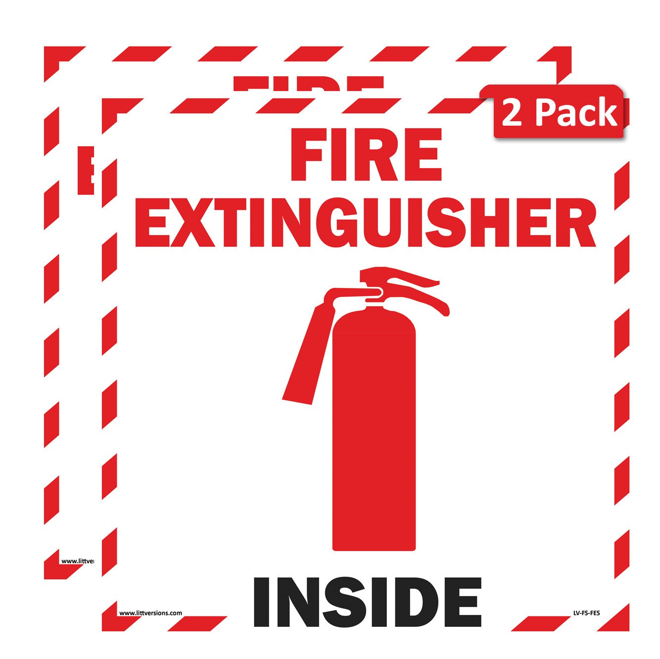 2 Pack 12"x12" inch Fire Extingusher Inside label Sticker Vinyl