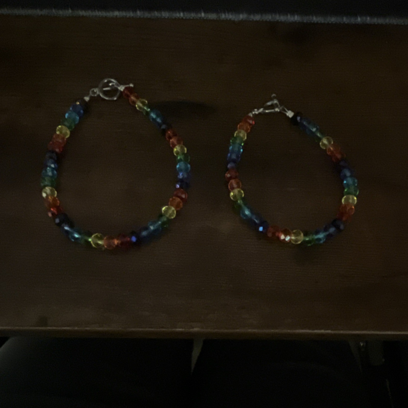 Multicolor Glass Beaded Bracelet Set, Adjustable, Lobster Clasp, Bohemian Style