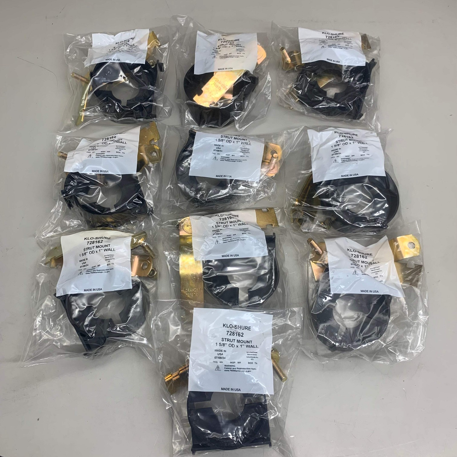 KLO-SHURE (10 Pack) Insulation Strut Mount Clamps 1-5/8" OD x 1" Wall 728162