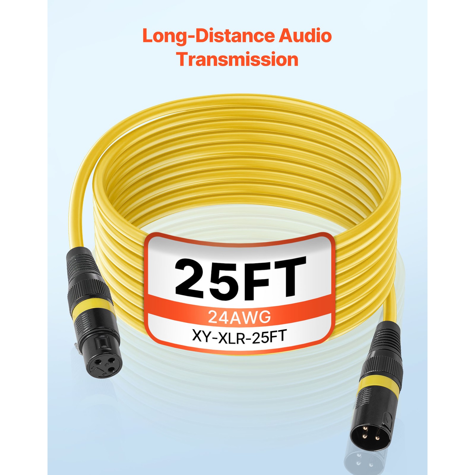 Uimoso 25 ft 4-Pack XLR Cable, Balanced 3-Pin Male to Female Microphone Cord