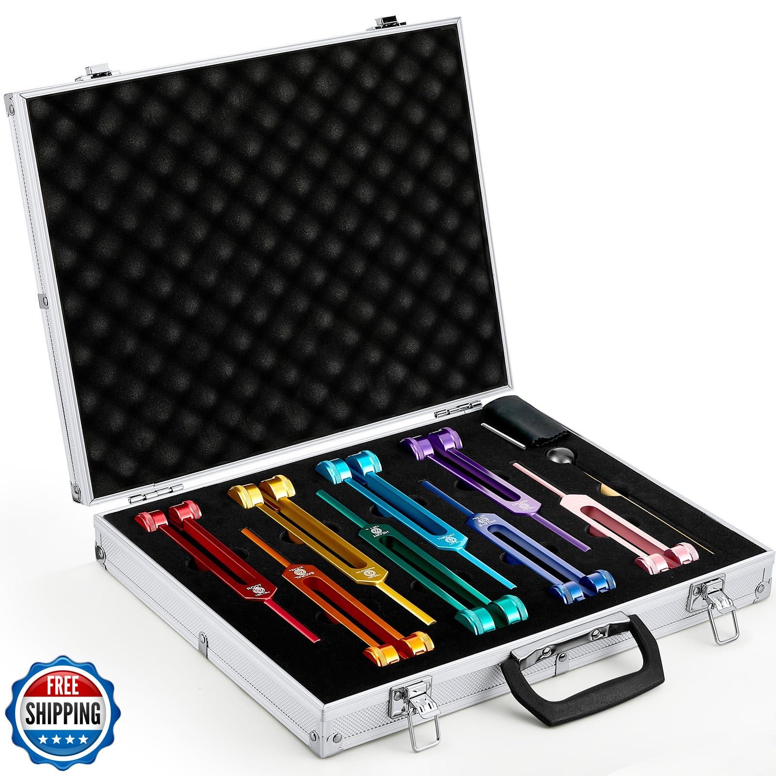 Fiada Tuning Fork Set Chakra Tuning Fork Multiple Hz Tuning Forks for Healing