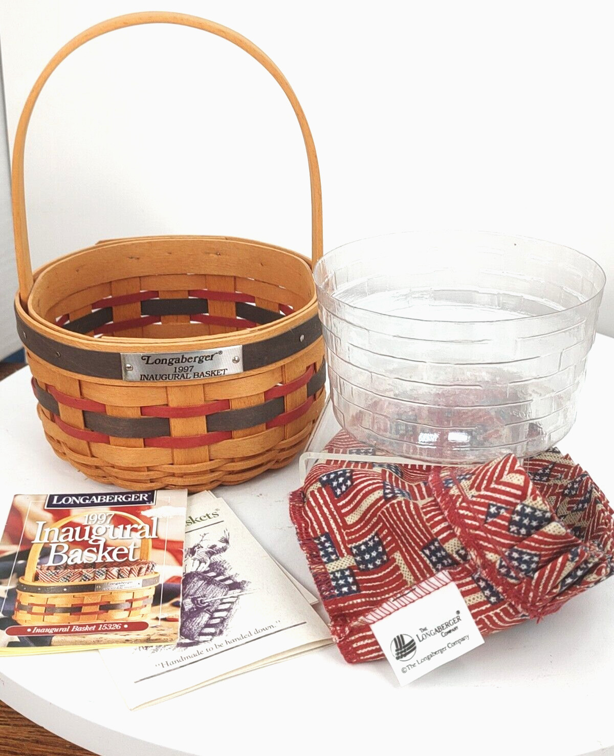 Longaberger 1997 Inaugural Combo Fabric/Plastic Insert Basket