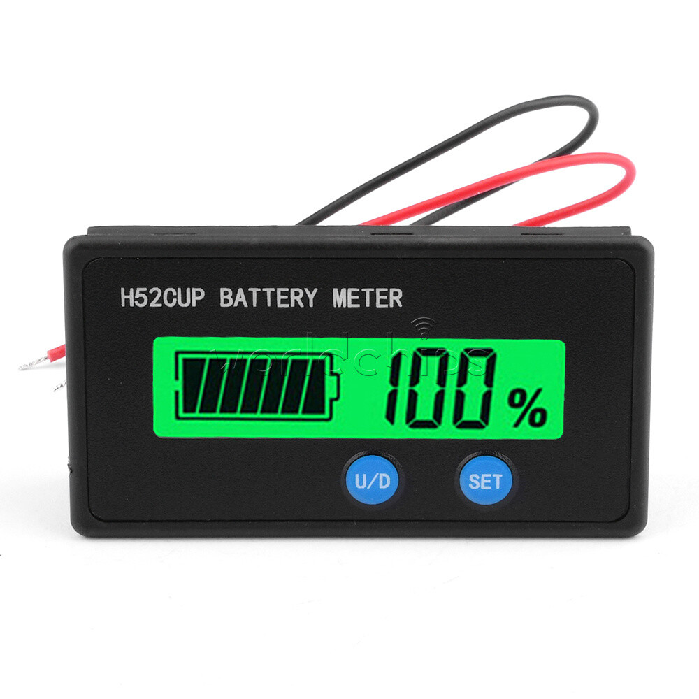 H52 Battery Capacity Indicator 12V-72V 3-20S Lead Acid Li-ion LiFePO4 Voltmeter