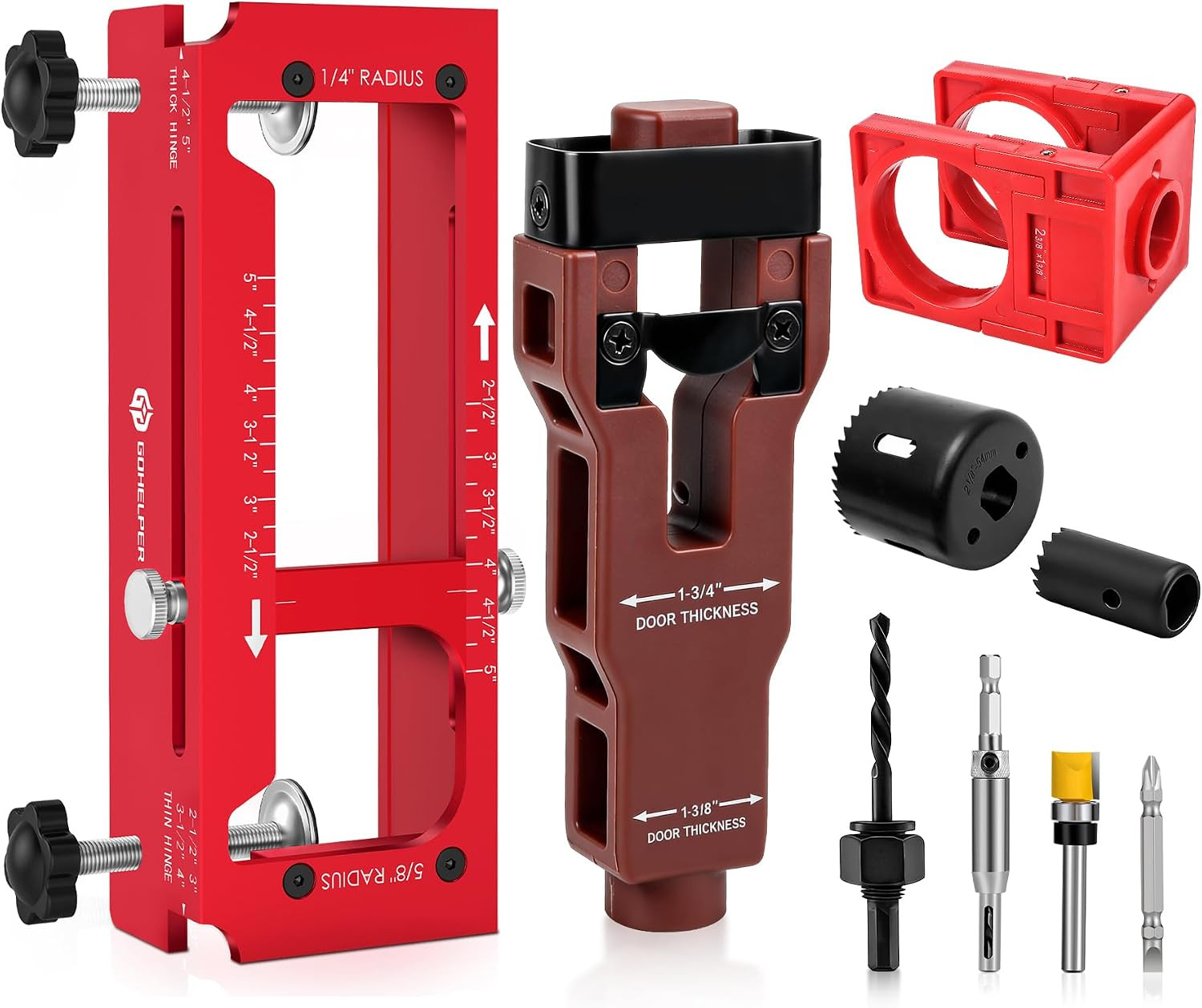 Door Hinge Jig, Door Hinge Template Kit for Router, Door Lock, Latch Kit | Adjus