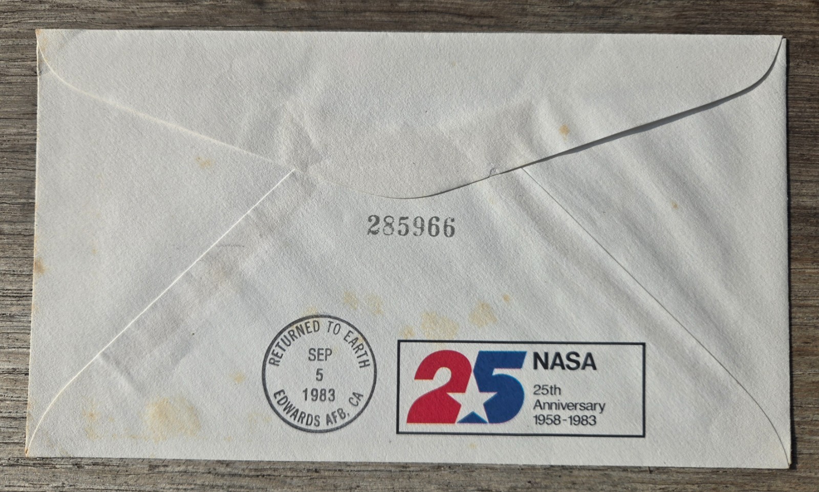 NASA USPS Processing Error STS-8 Flight cover & Folder + Original disclaimer