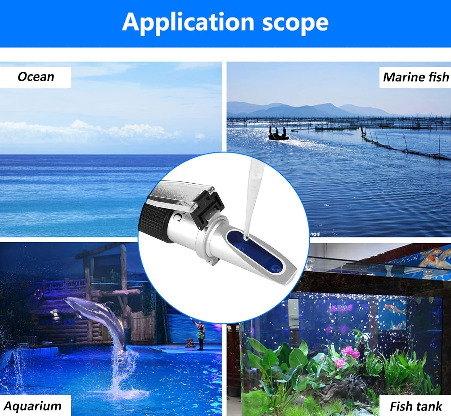 Salinity Refractometer for Aquarium Seawater Marine Fishkeeping Salinity Test...
