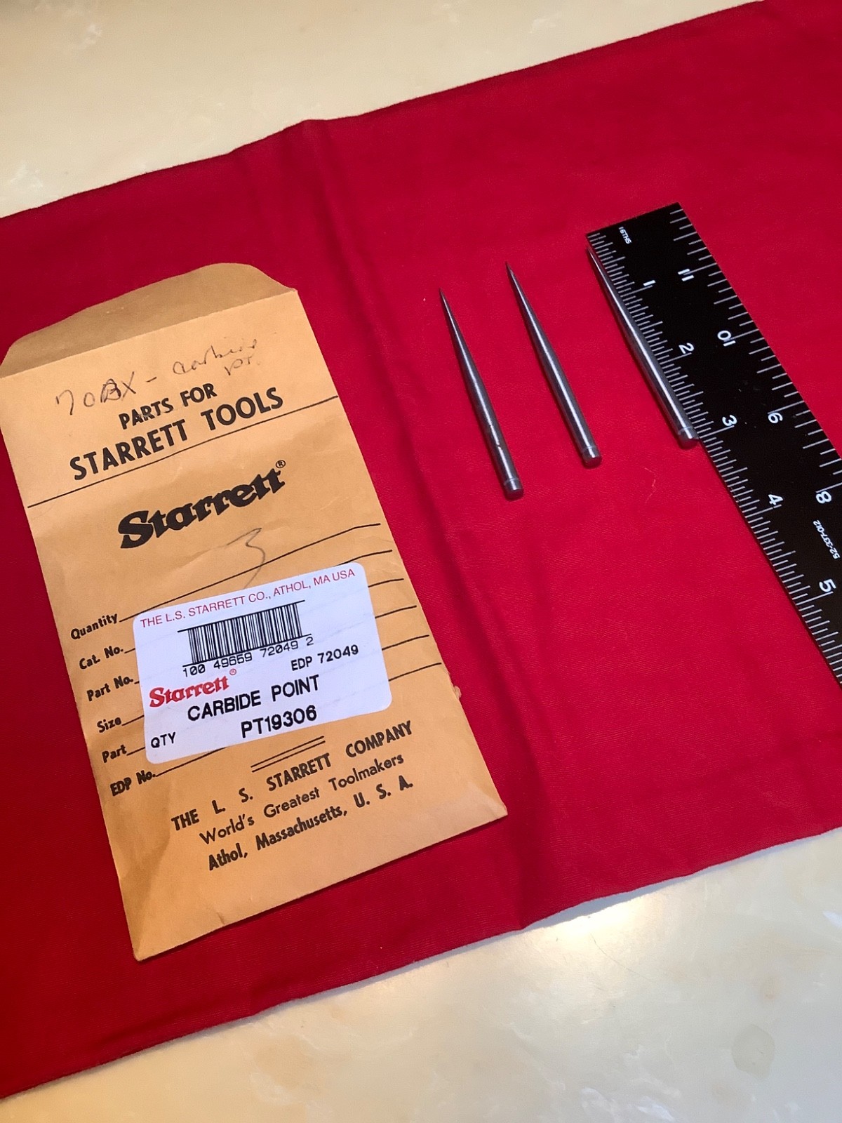 Starrett PT19306 Carbide Point ONLY for 70BX Pocket Scriber 2-7/8" Point Length