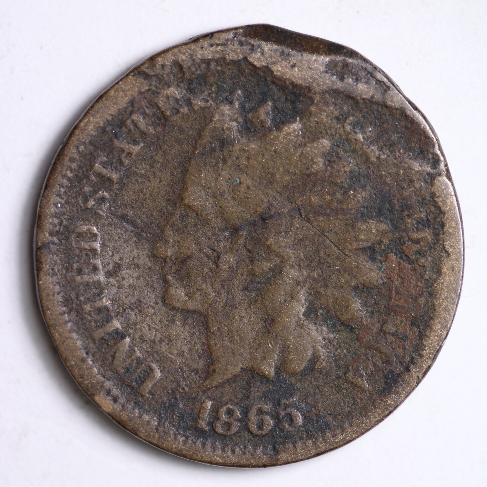 1865 Indian Head Cent Penny B033 JKC