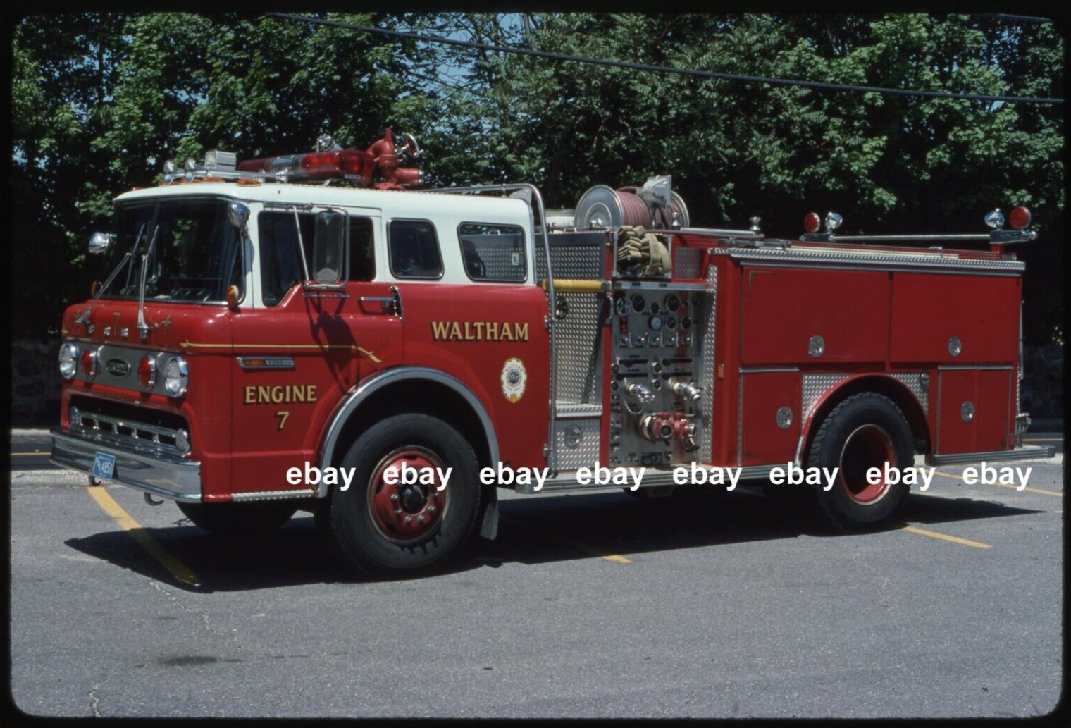 Waltham MA 1983 Ford C8000 Emergency One pumper Fire Apparatus Slide