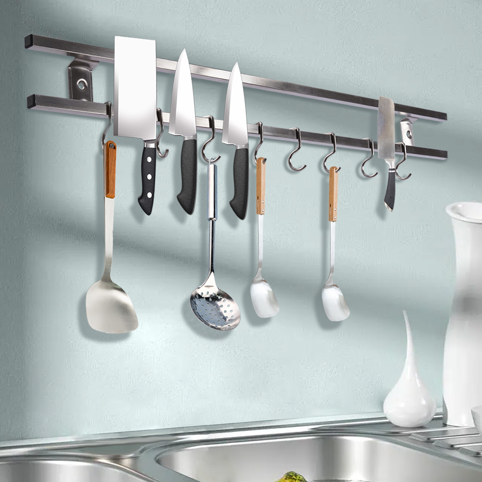 24Inch Magnetic Knife Holder 1* Double-bar Tool Holder Powerful Magnetic