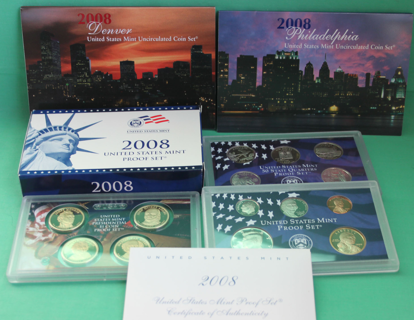 2008 Proof and Uncirculated Annual US Mint Coin Sets PDS 42 Coins