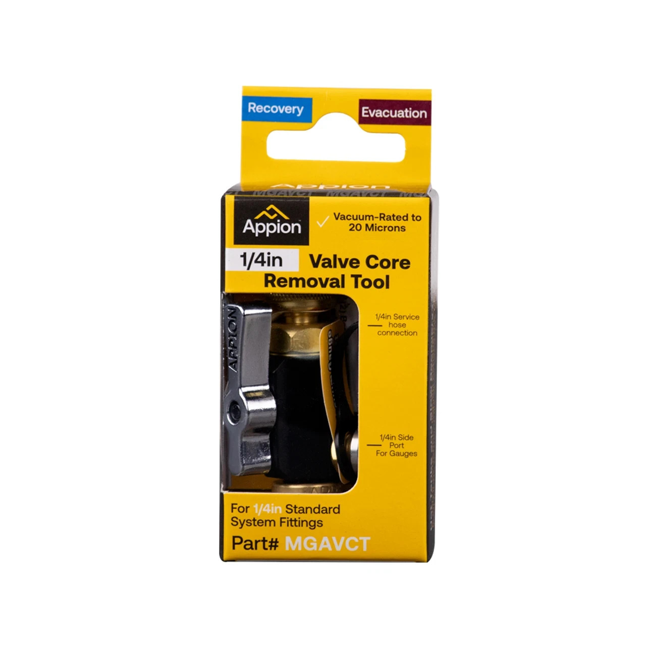 Appion MGAVCT 1/4 Inches MegaFlow Vacuum-Rated Valve Core Removal Tool