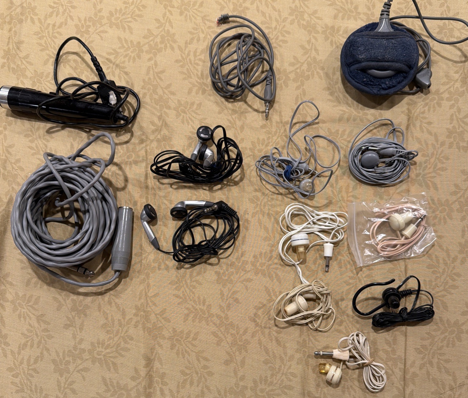 Vtg 60s 70s Ear Buds Listening Pieces Earphones Microphone (Incl Sony ME-10)Lot