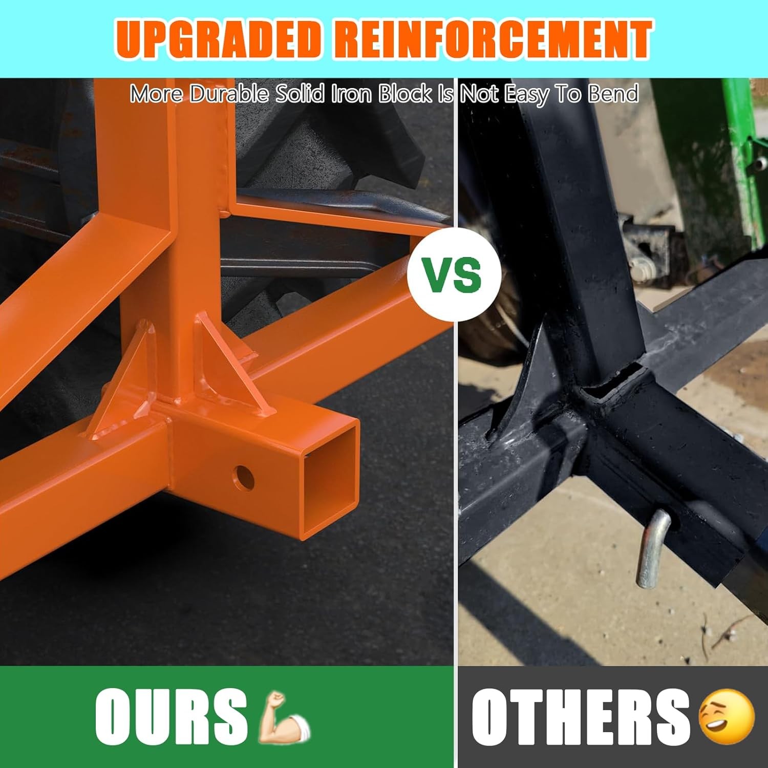 3 Point Trailer Hitch, 2" Receiver for Category 1 Tractor Drawbar Hitch Adapter