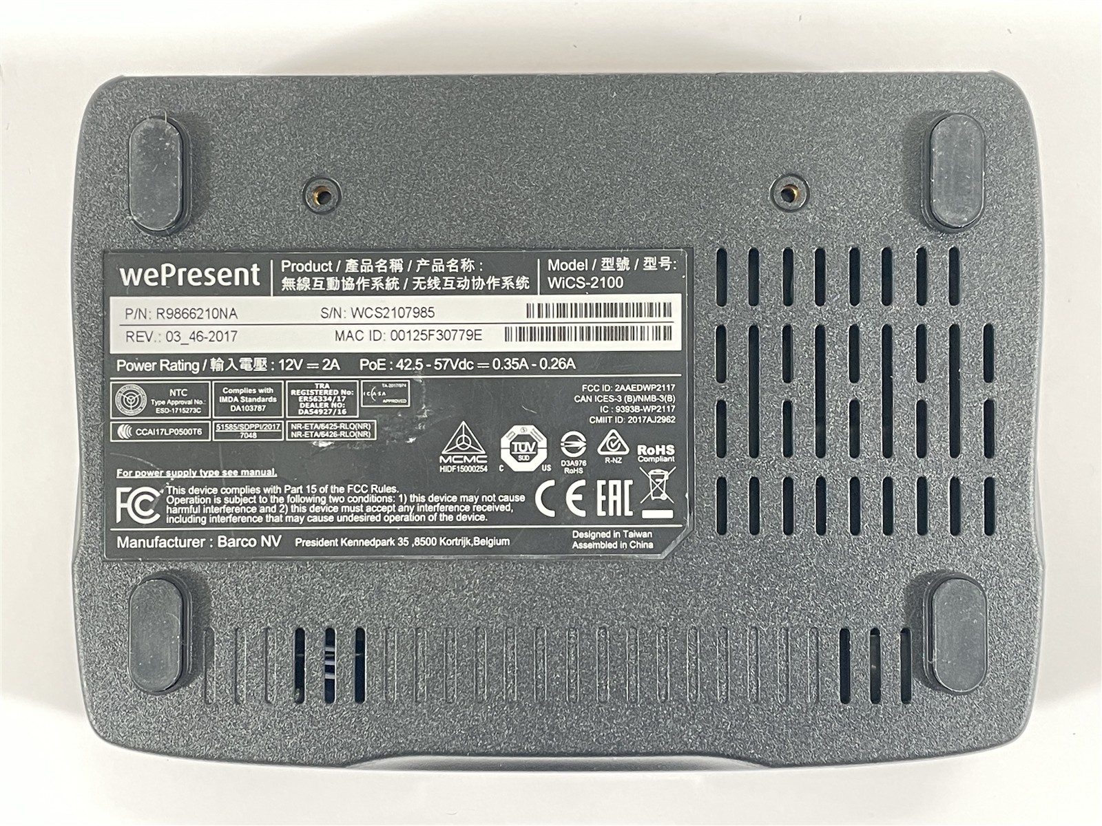 Barco WePresent WiCS-2100 Wireless Interactive Presentation System w/ AC