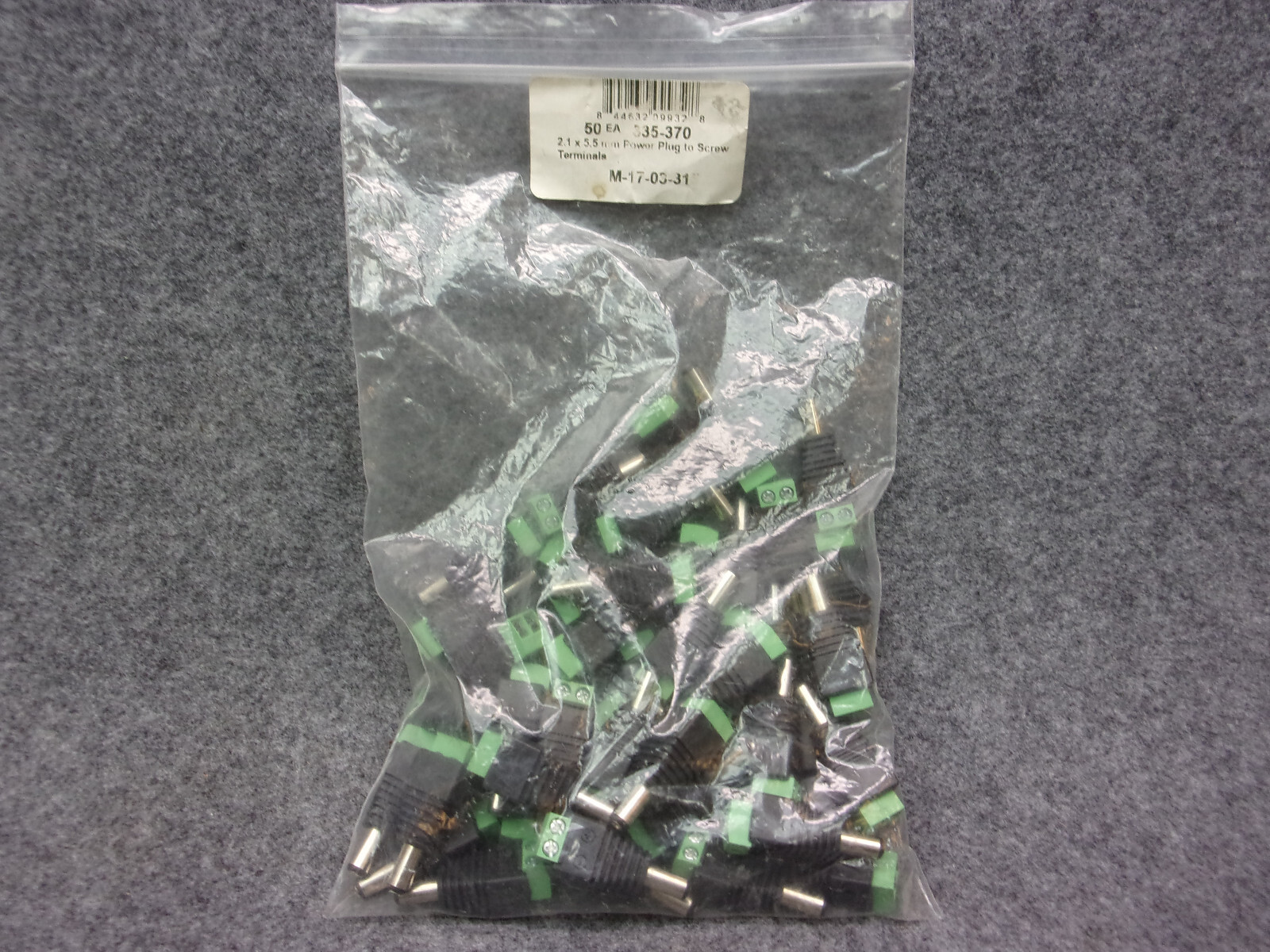 2.1x5.5mm Power Plug To Screw Terminals Adapter P/N 335-370 (Lot of 50)