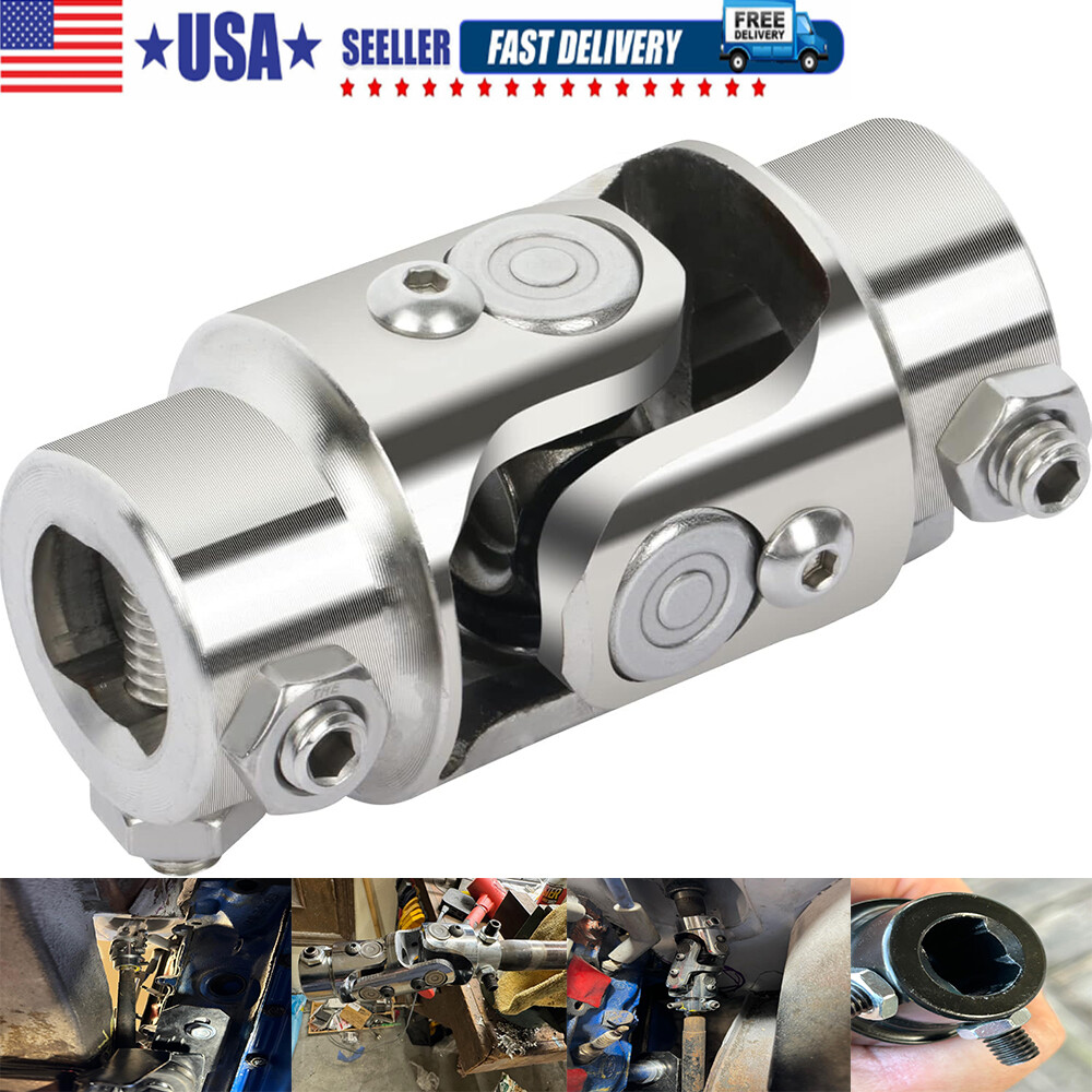 New 3/4" DD X 3/4" DD Universal Steering Chrome Single U Joint Shaft