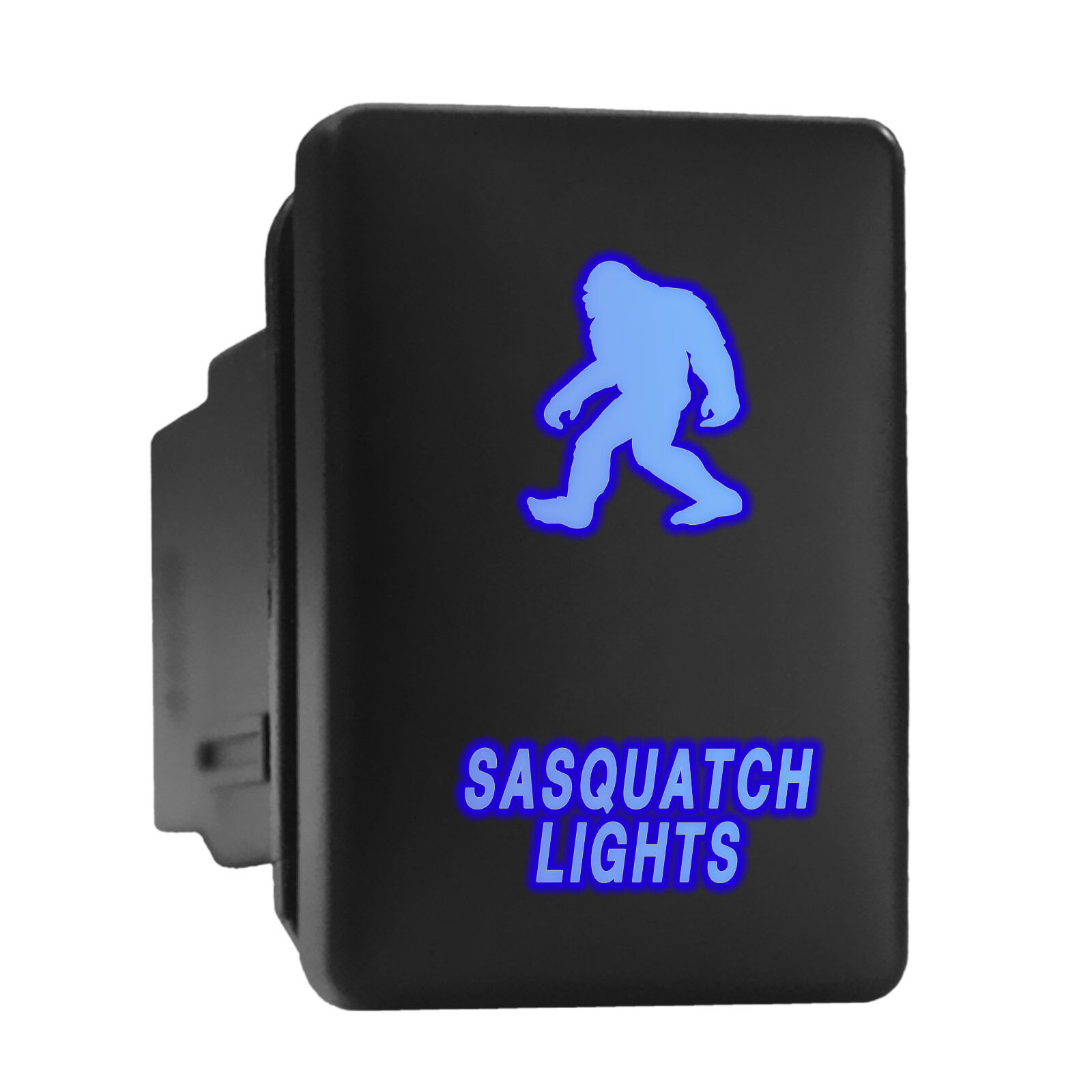 SASQUATCH LIGHTS Blue LED Backlit Short Push Button 1.28"x 0.87" (Fit: Toyota)