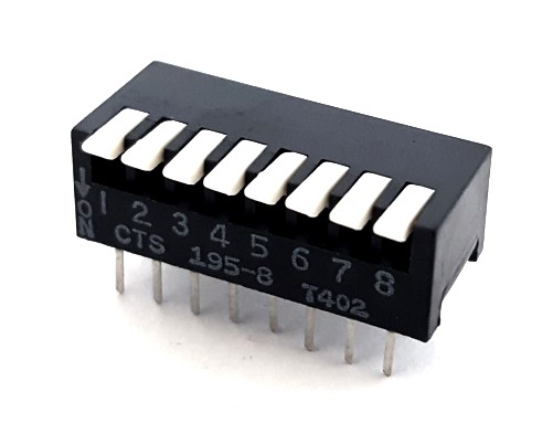 195-8MS CTS CORP 8 POSITION SPST DIP SWITCHES SERIES 195 TIN PLATED LEAD (25/PK)