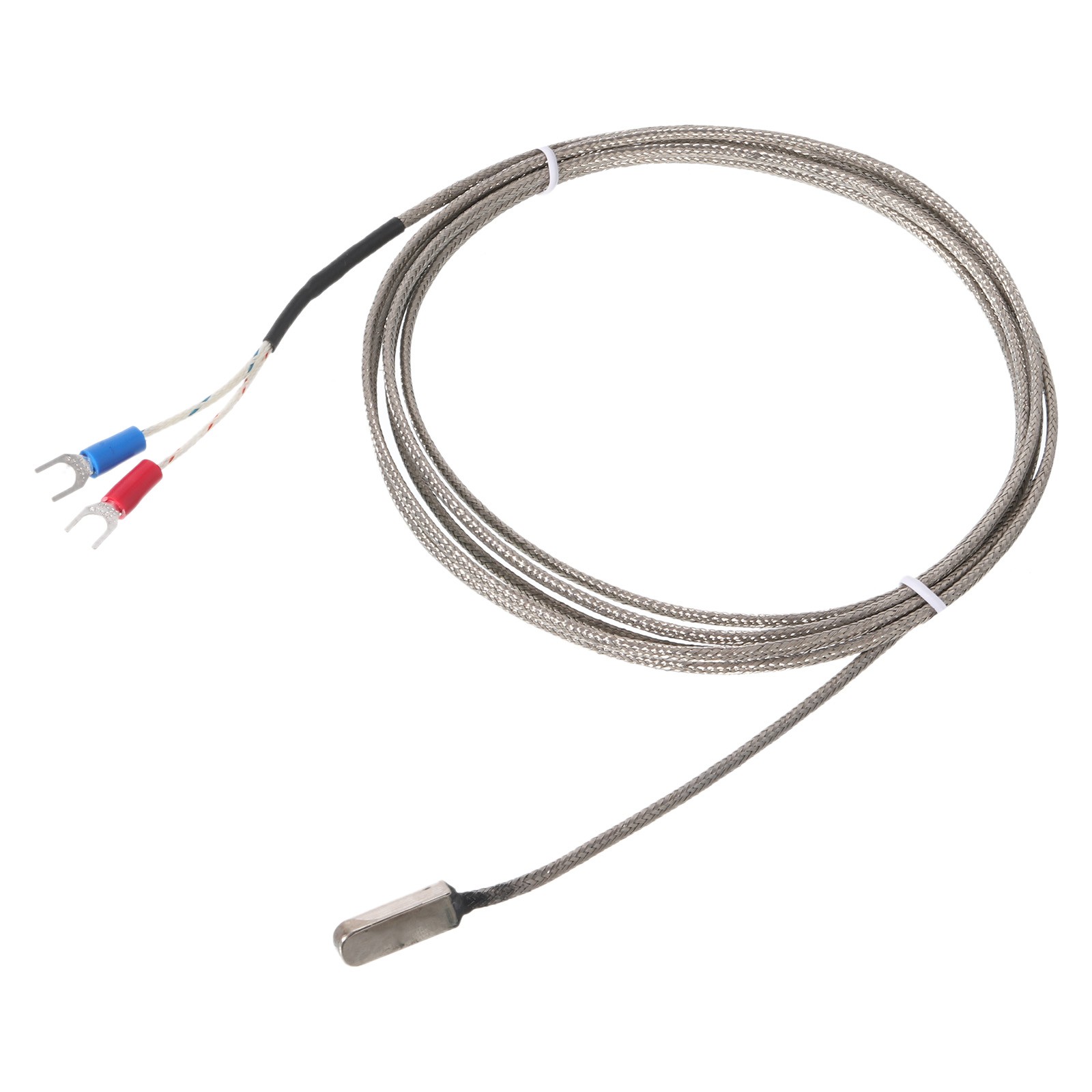 K Type Thermocouple Temperature Sensor Probe 6.6ft 0 to 600°C Stainless Steel
