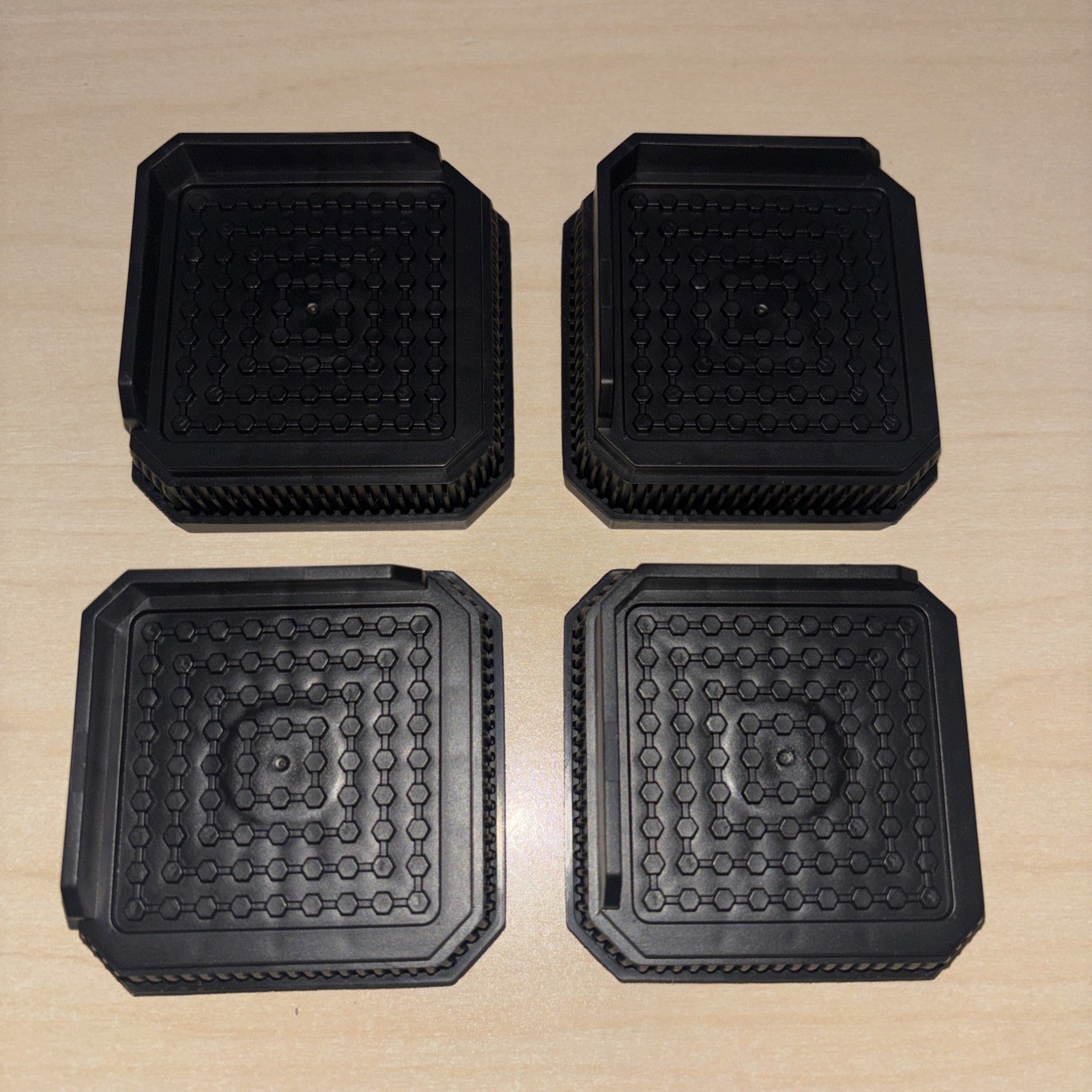 Bed Risers, Square Heavy Duty Stackable Lift Block to 1 Inch, Black