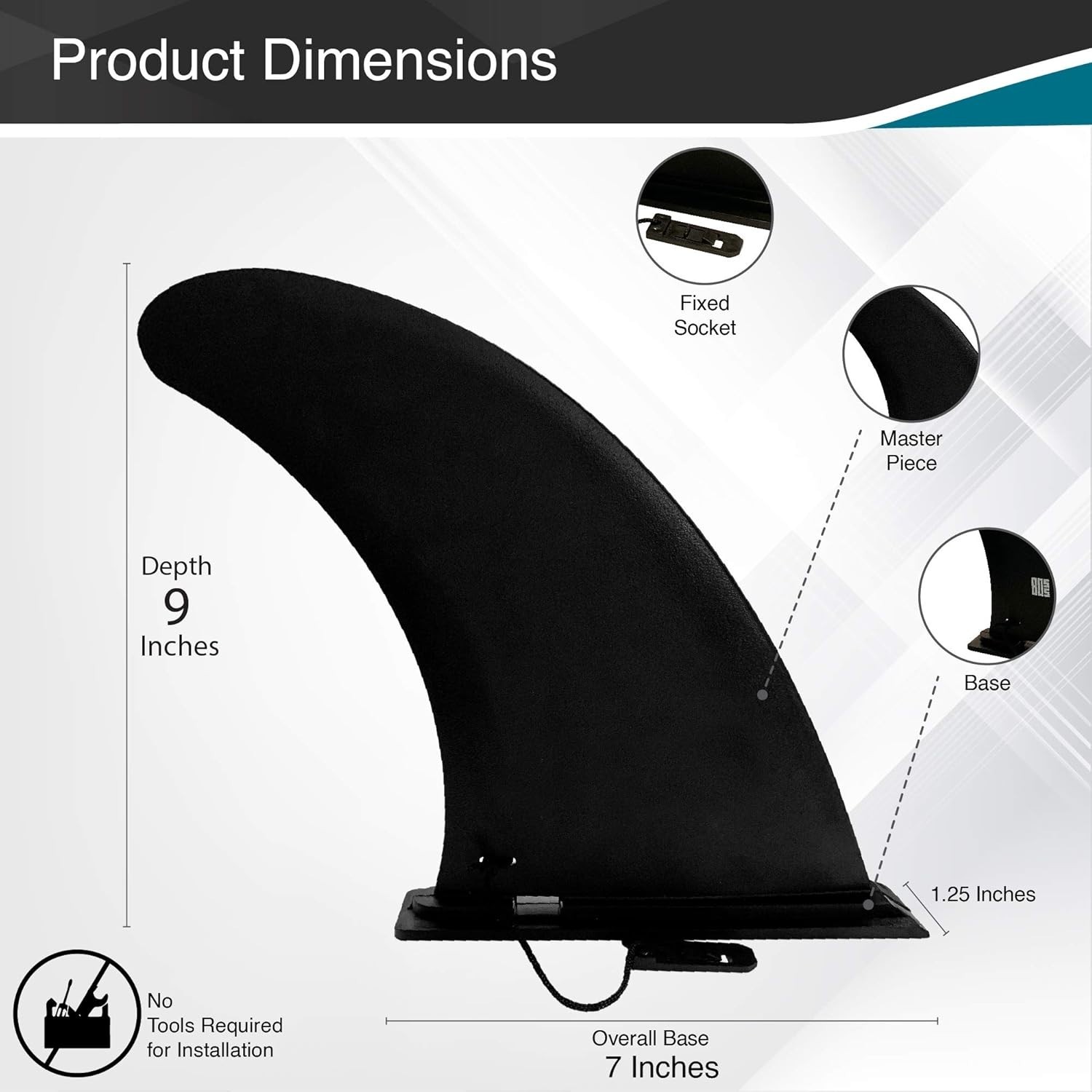 9" Sup Fin Replacement - Stand up Paddleboard Fin Replacement, Quick Release