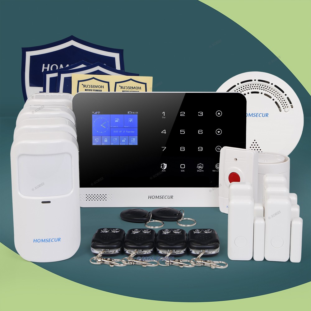 HOMSECUR Wireless WIFI 4G GSM LCD Home Alarm System With SOS Intercom