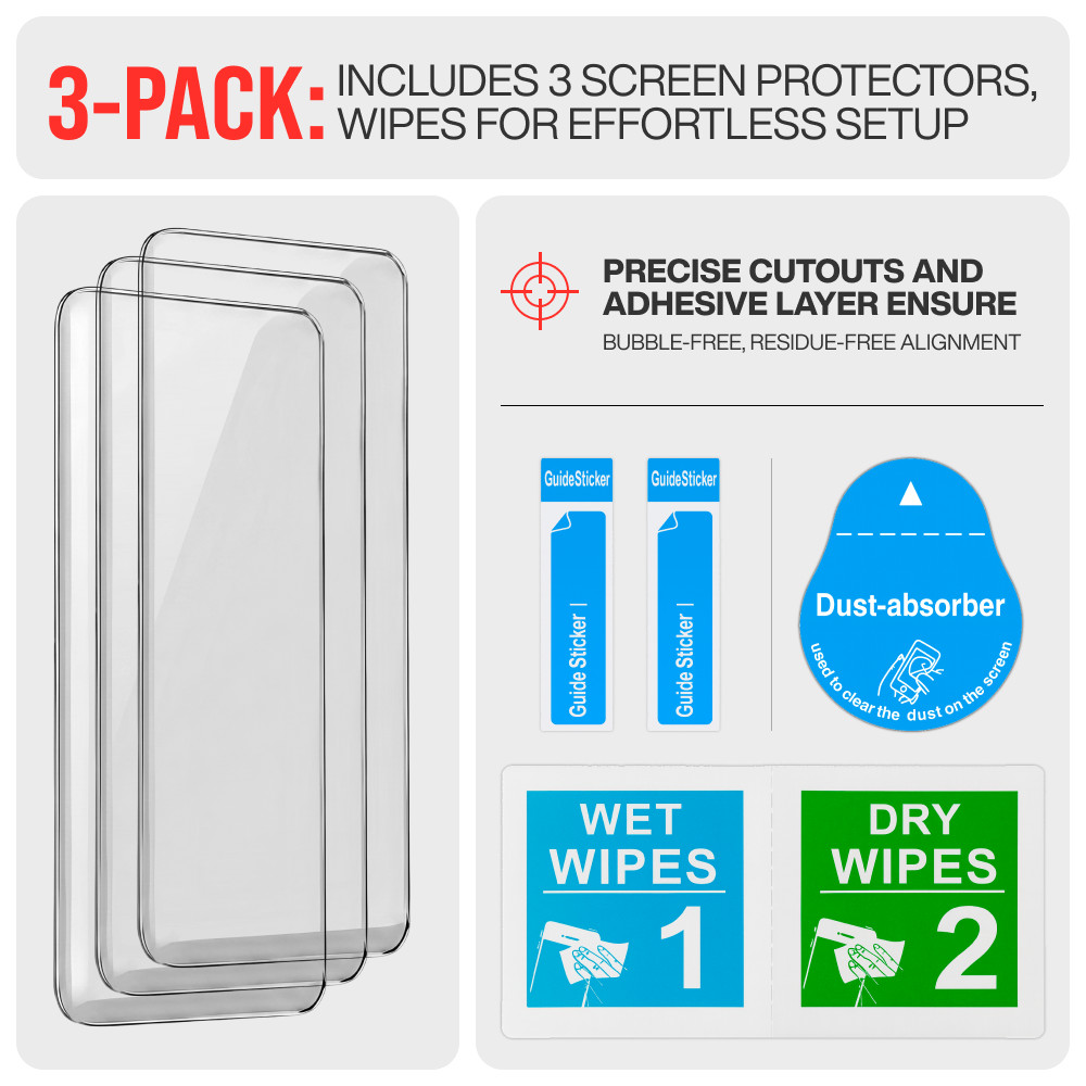 For Google Pixel 10A Tempered Glass Screen Protector (3 Per Pack)