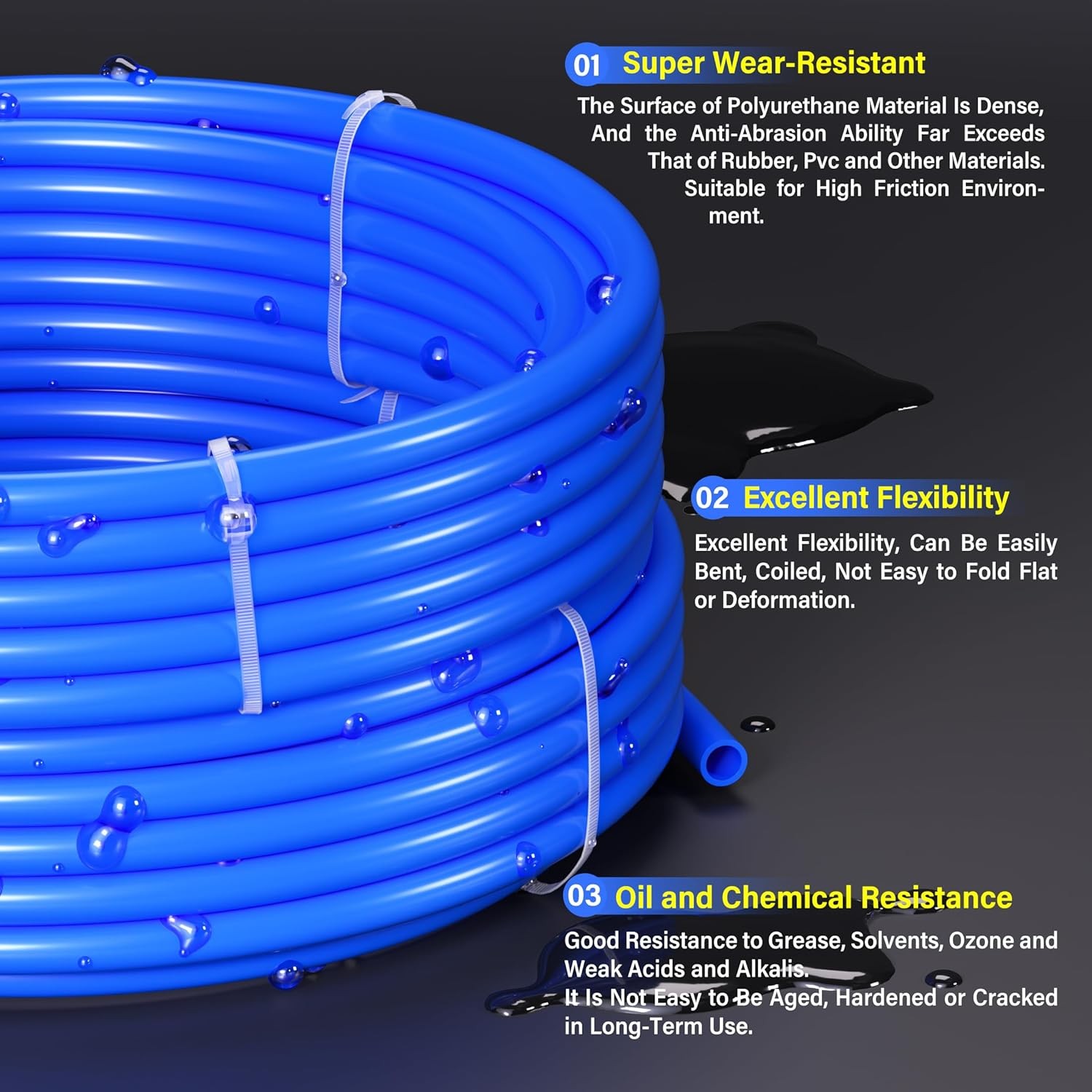 TAILONZ PNEUMATIC Blue 6mm OD 4mm ID Polyurethane PU Air Hose Pipe 6mm,