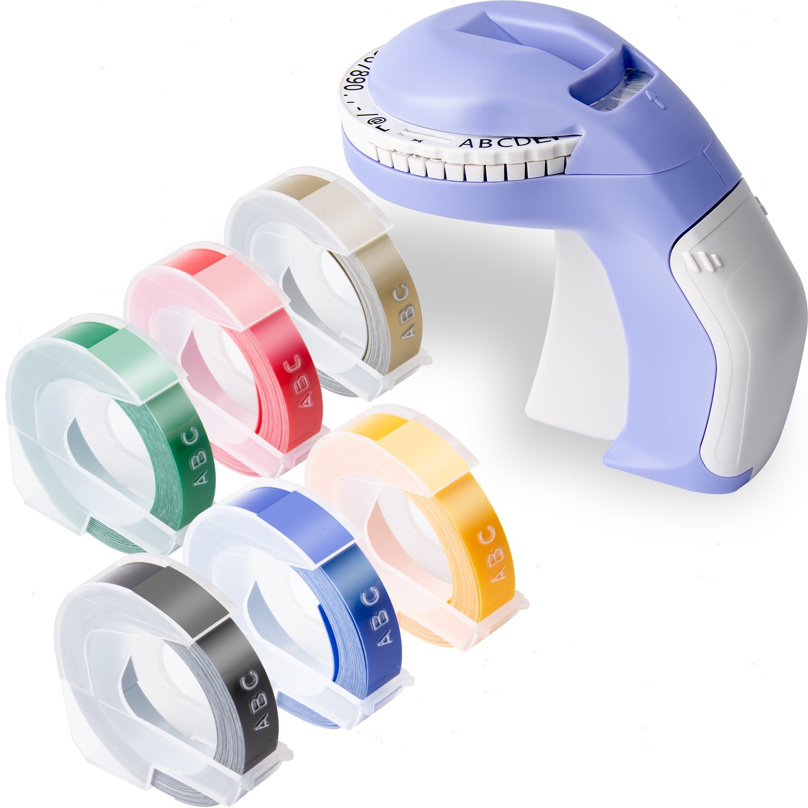 3D Embossing Label Maker with 6 Color Label Tapes 3/8" for Dymo Omega Xpress