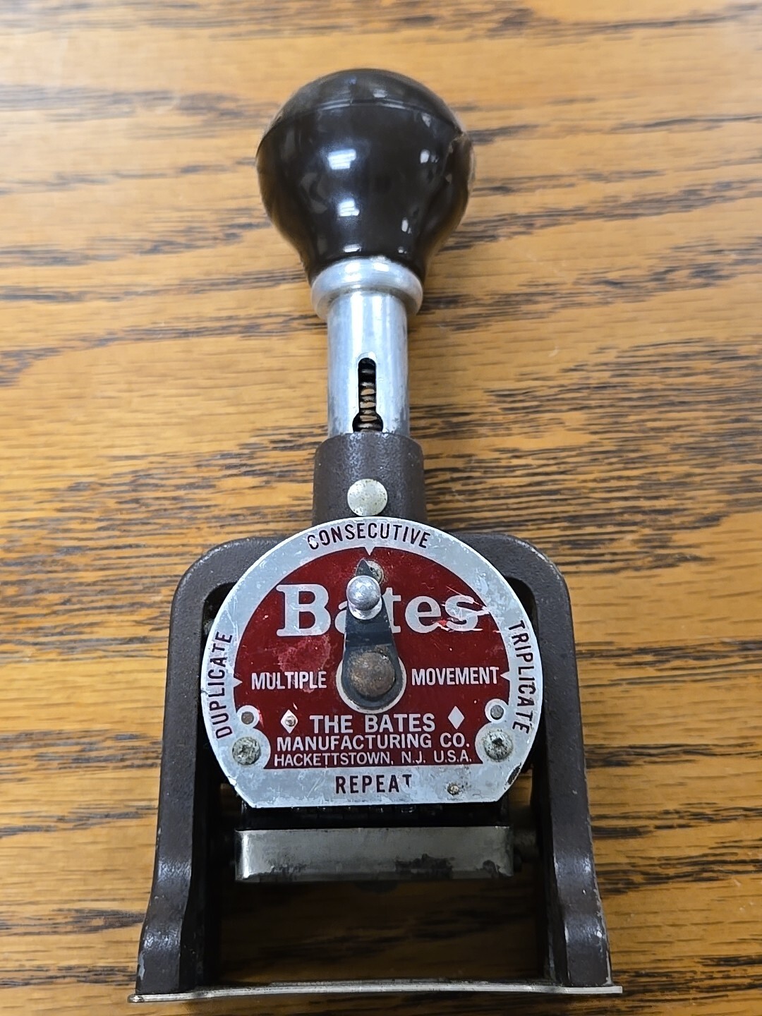 Vintage Bates Numbering Machine 6 Wheel Style E Stamper Works