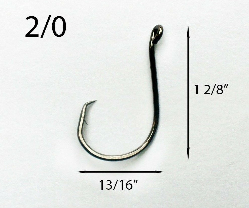 PACK OF 1000 BULK Size 2/0 TACKLEWORKS Offset Circle Fishing Hooks 7384