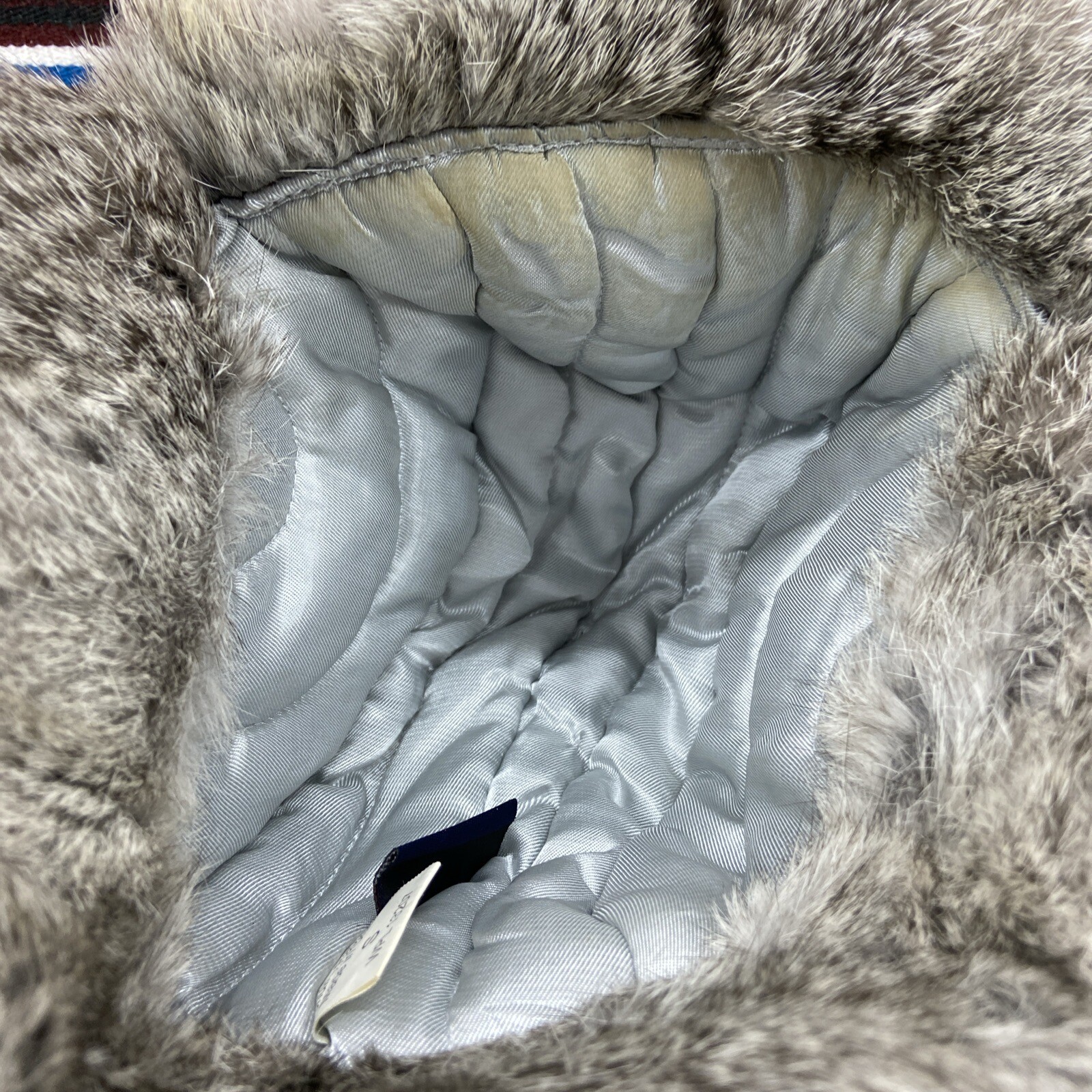Vtg SporTrax Rabbit Fur Earflap Mens Hat Sz S Trappers Cap Insulated Winter