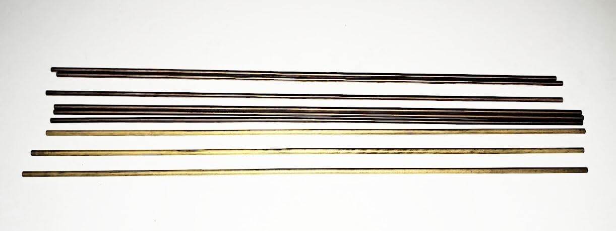 Lot of 9 Brass Tubes 1/8" x 12" for Knife Making & Mosaics
