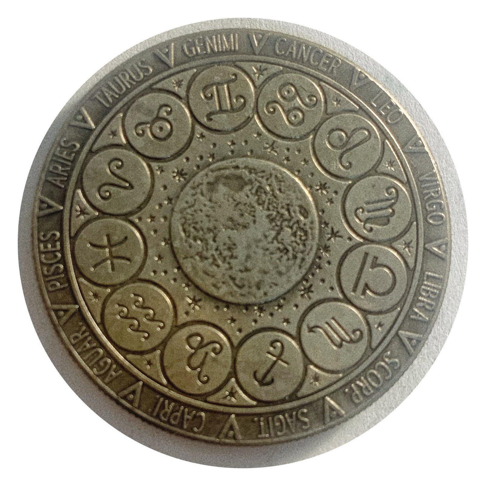 Lucky  & Gift Copper Coin “Zodiac Wheel Moon “40mm Coin #CL20