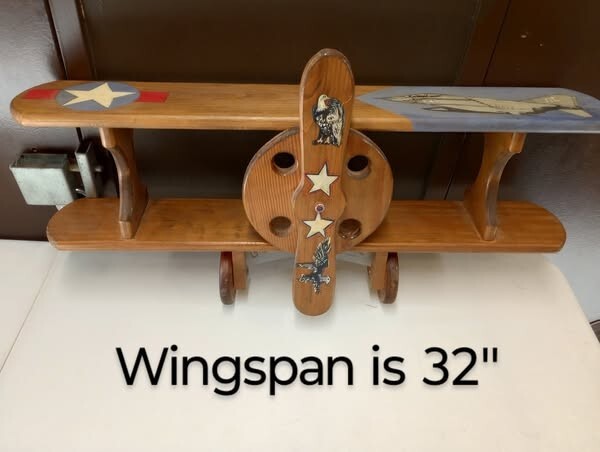 NAVAL AIRCRAFT HOME MADE WALL ART SHELF "BI-PLANE"