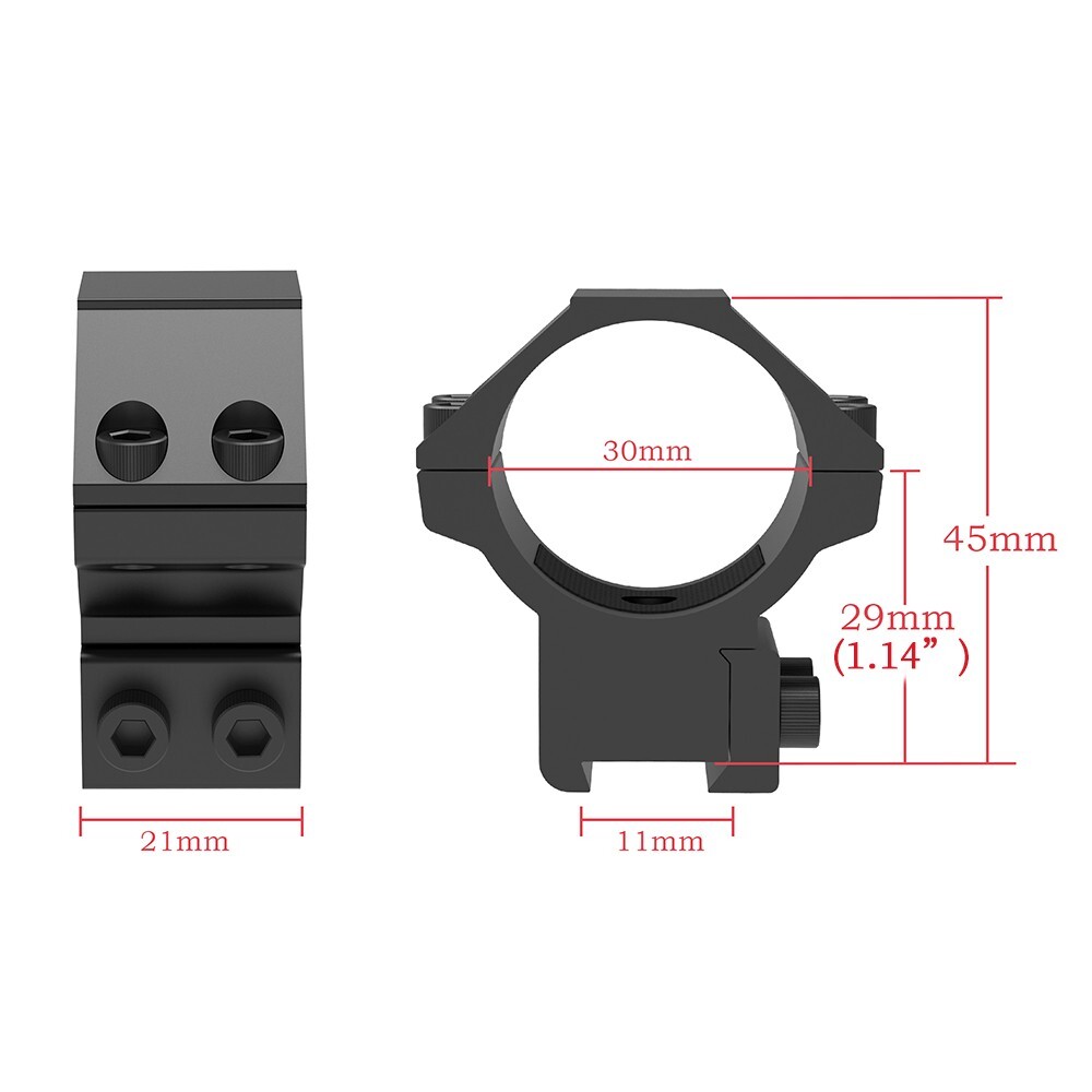30mm Scope Rings 3/8 Dovetail Middle Profile .22 caliber Riflescope rings 1 pair