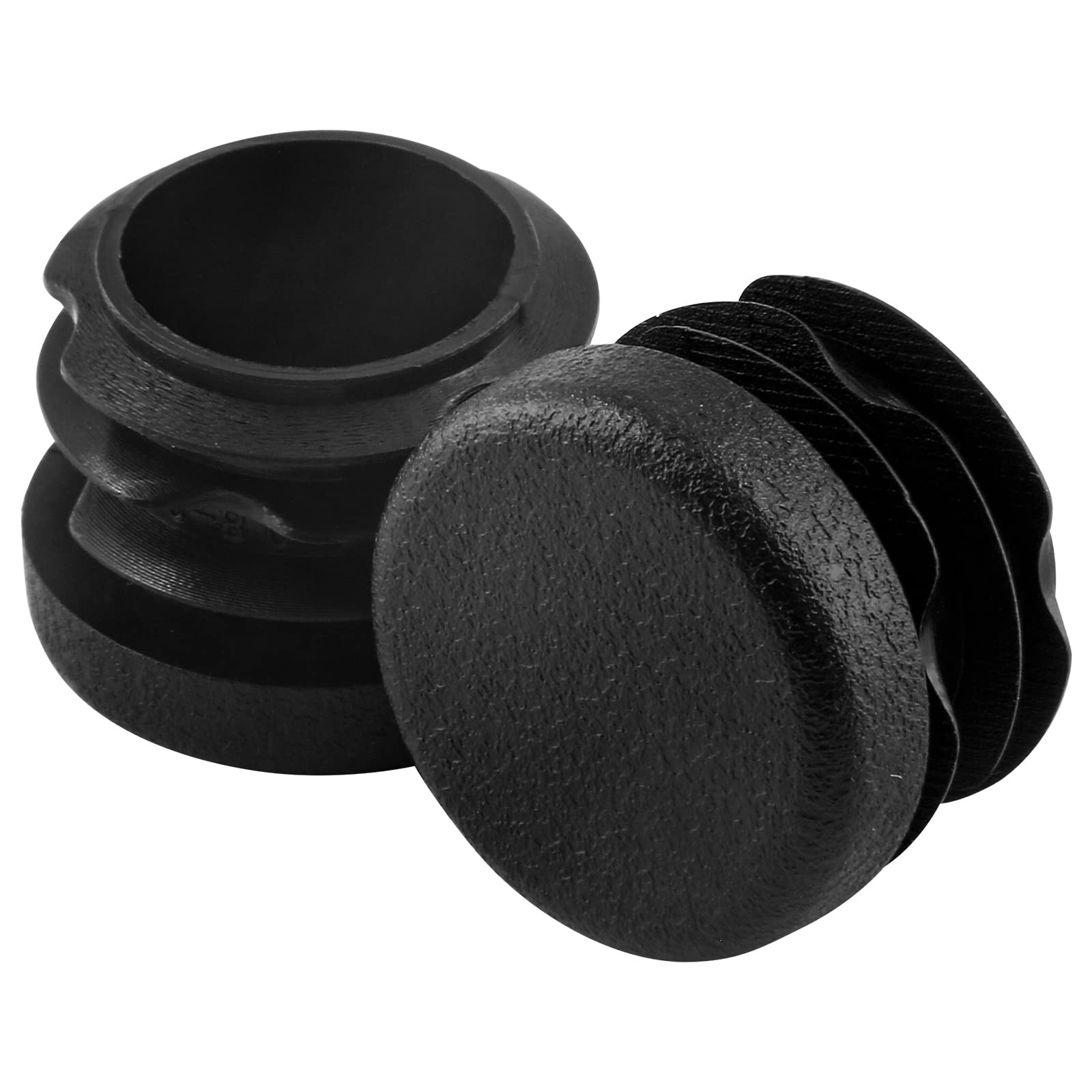 Jiozermi 50 Pcs 7/8" Round Plastic Plug, Black 7/8 Inch,