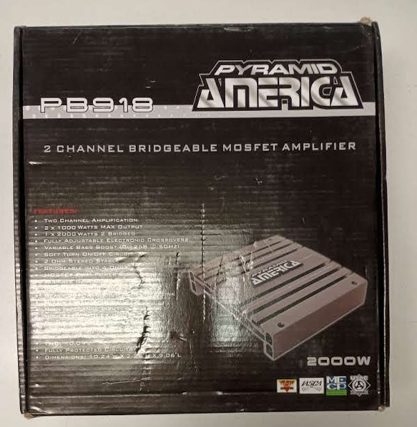 PYRAMID AMERICA PB918 2 Channel Car Audio Amplifier 2000W RMS Power