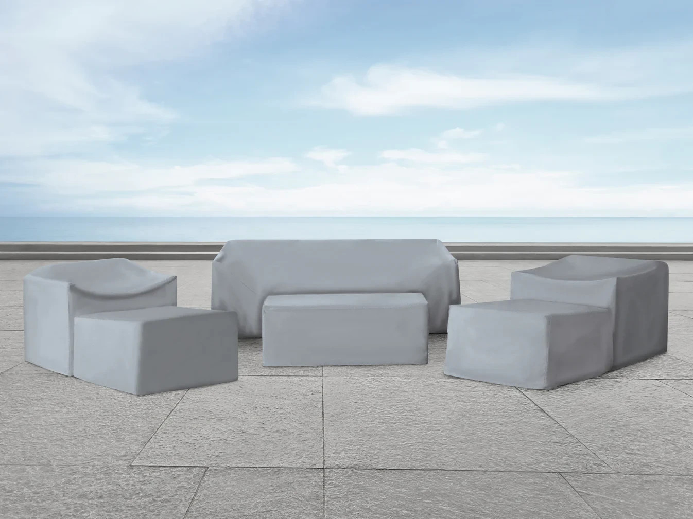 Abbyson Belmar 6pc Patio Cover Set MD-PC-BMR-6PC *FREE SHIPPING*