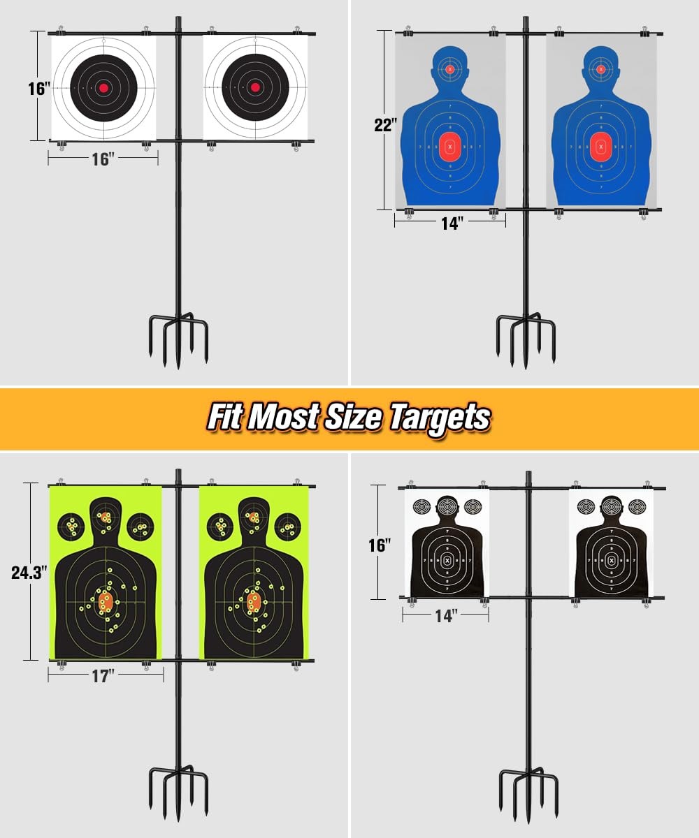 Ardier Adjustable Shooting Target Stand with 5-Prong Base, Medium, Black
