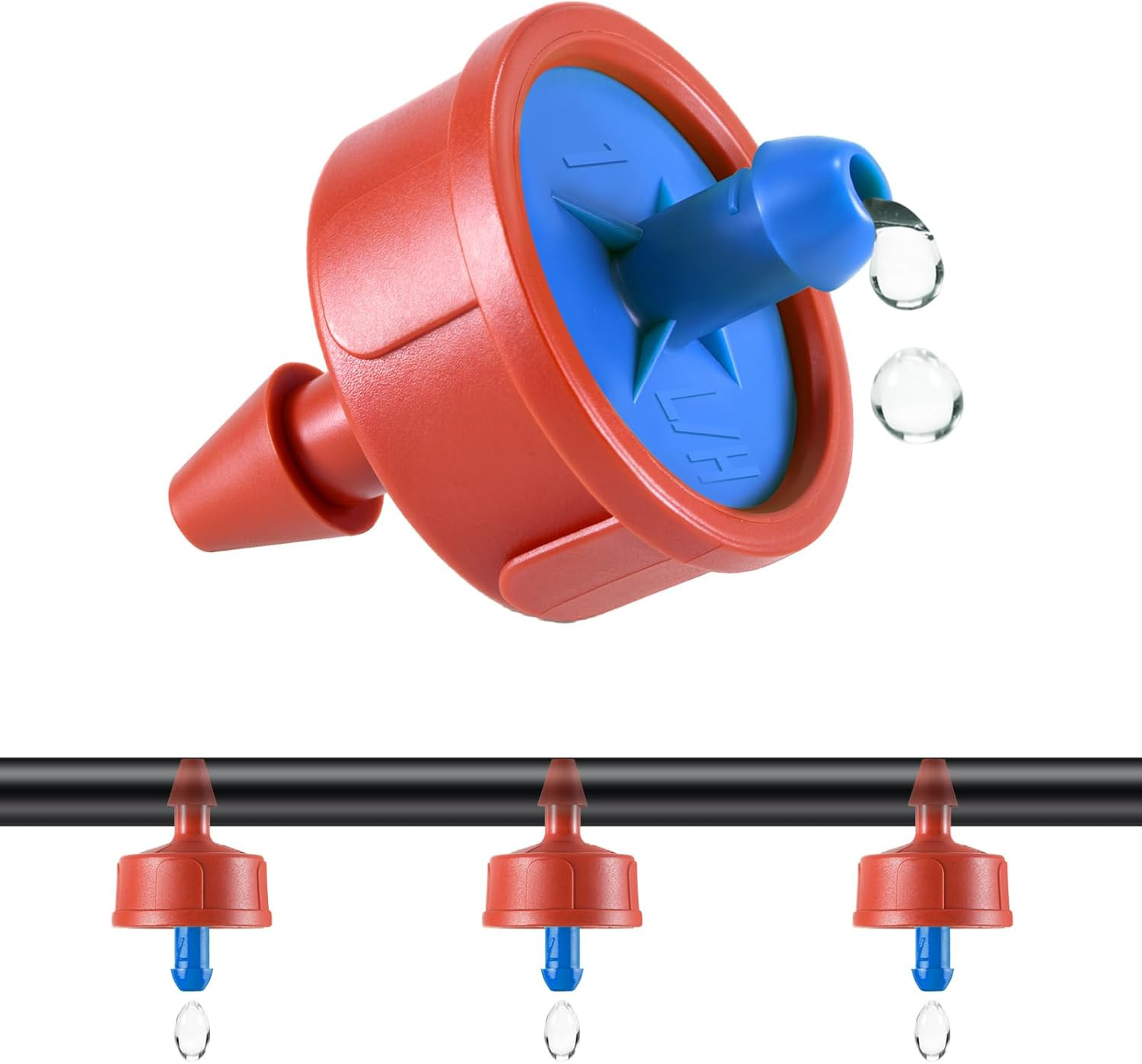 300 PCS 0.5 GPH Pressure Compensating Drip Irrigation Spot Watering Dripper, Gen