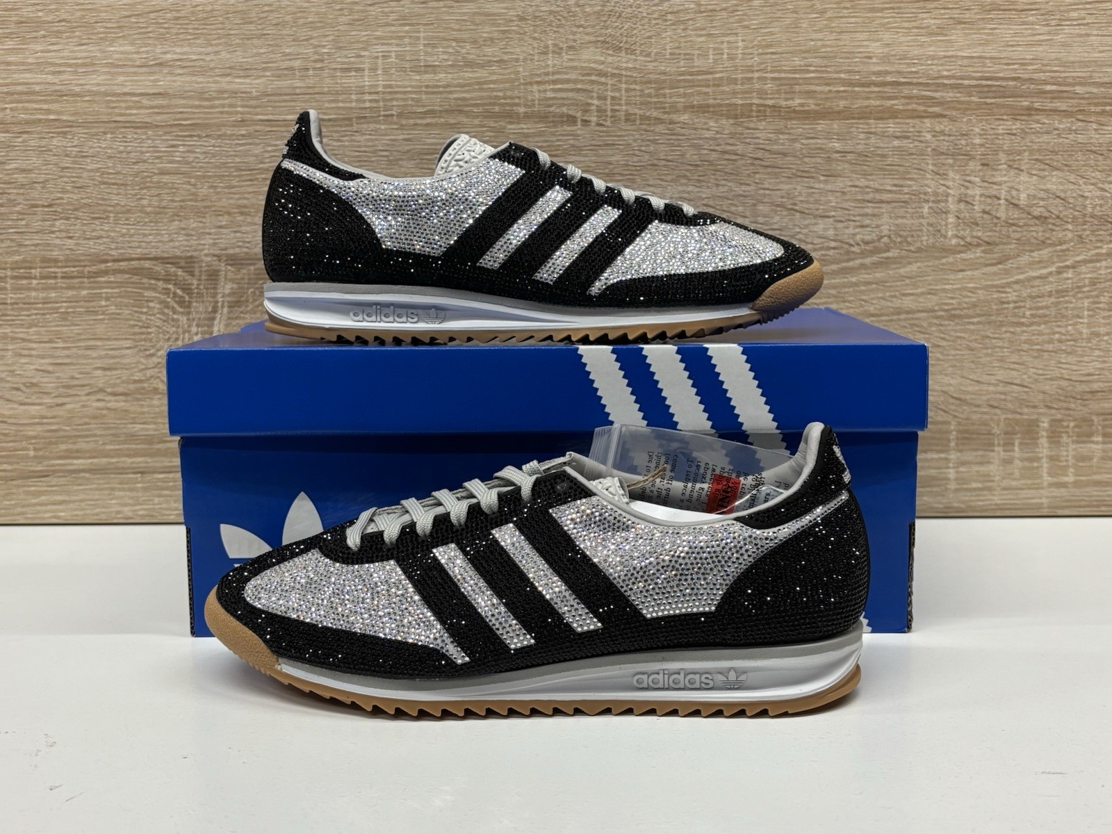 Adidas SL 72 OG “Rhinestone” Silver Black White Casual (KJ6151) NEW Women’s