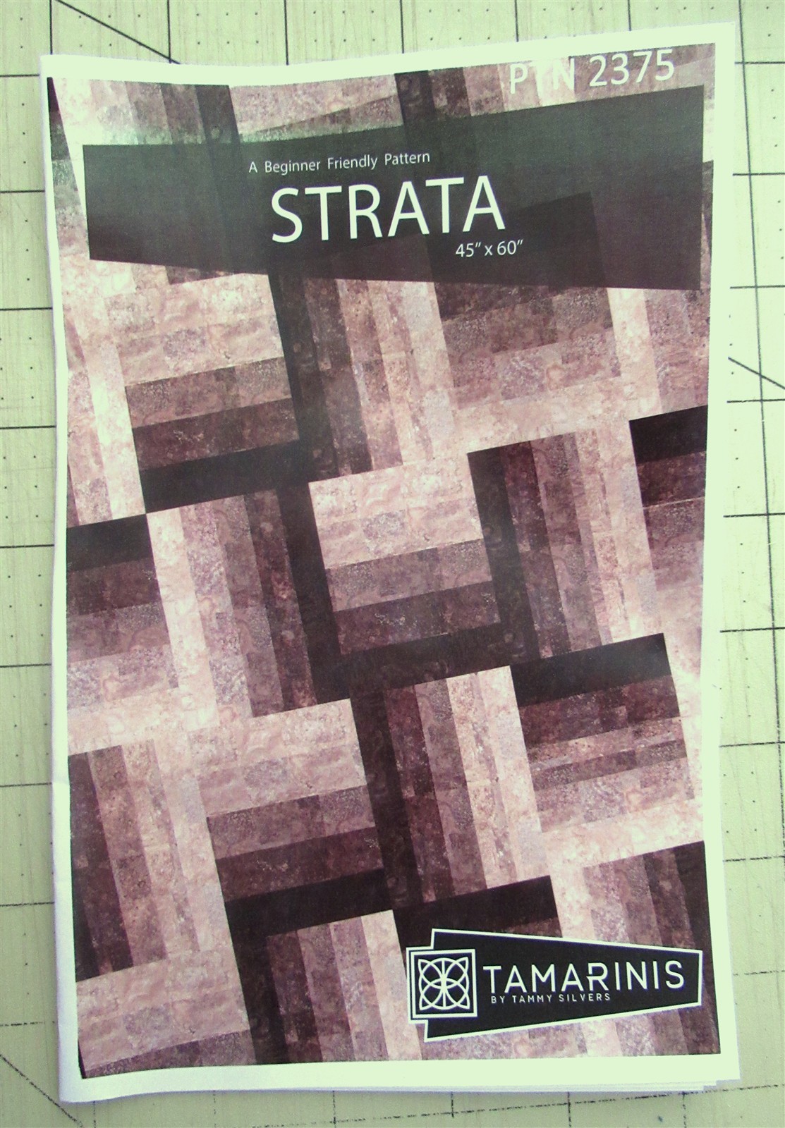 "Strata" Beginner Friendly Quilt Pattern 45" x 60" for Tamarinis by Tammy Silber
